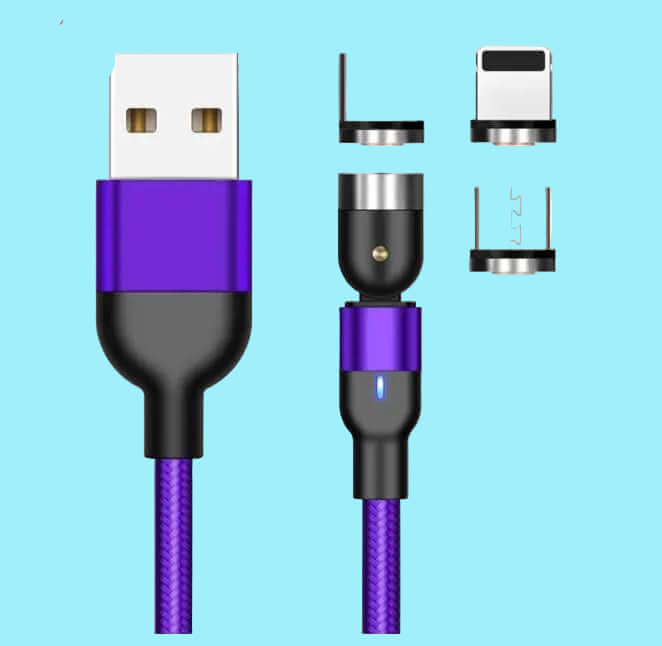 Câble magnétique rotatif 360 degrés USB Type C, câble de charge rapide. Les Visionnaires