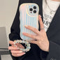 Coque de téléphone en silicone Laser Wave avec bracelet et rayures dégradées Les Visionnaires