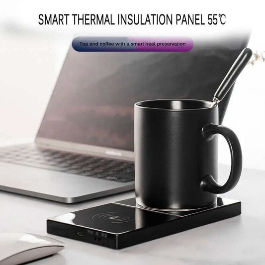 Chauffe-Tasse et Chargeur Sans Fil 2-en-1 – Pratique et Innovant Les Visionnaires