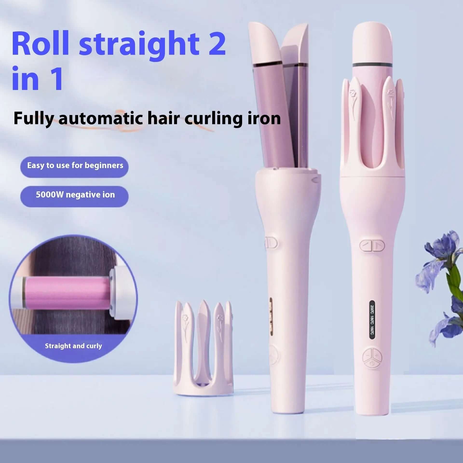 New 2 In 1 Automatic Hair Curler Straightener Les Visionnaires