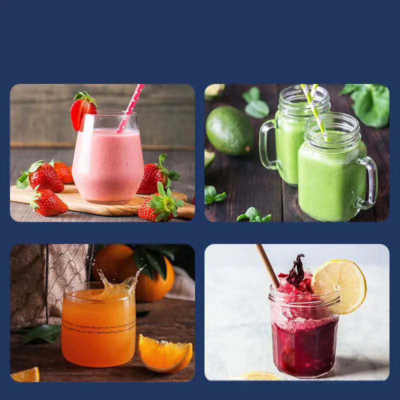 Mini mixeur portable à 6 lames, extracteur de jus, smoothie, chargement USB Les Visionnaires