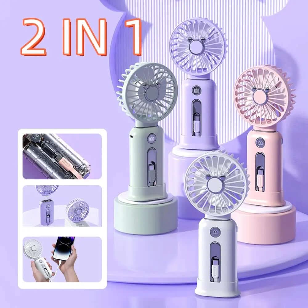 Mini Ventilateur Portable 2-en-1 - rafraîchissant Les Visionnaires