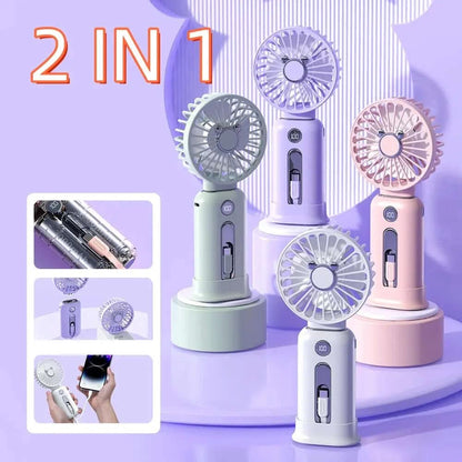 Mini Ventilateur Portable 2-en-1 - rafraîchissant Les Visionnaires