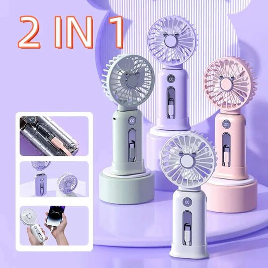 Mini Ventilateur Portable 2-en-1 - rafraîchissant Les Visionnaires