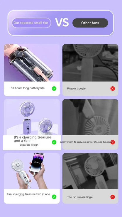 Mini Ventilateur Portable 2-en-1 - rafraîchissant Les Visionnaires