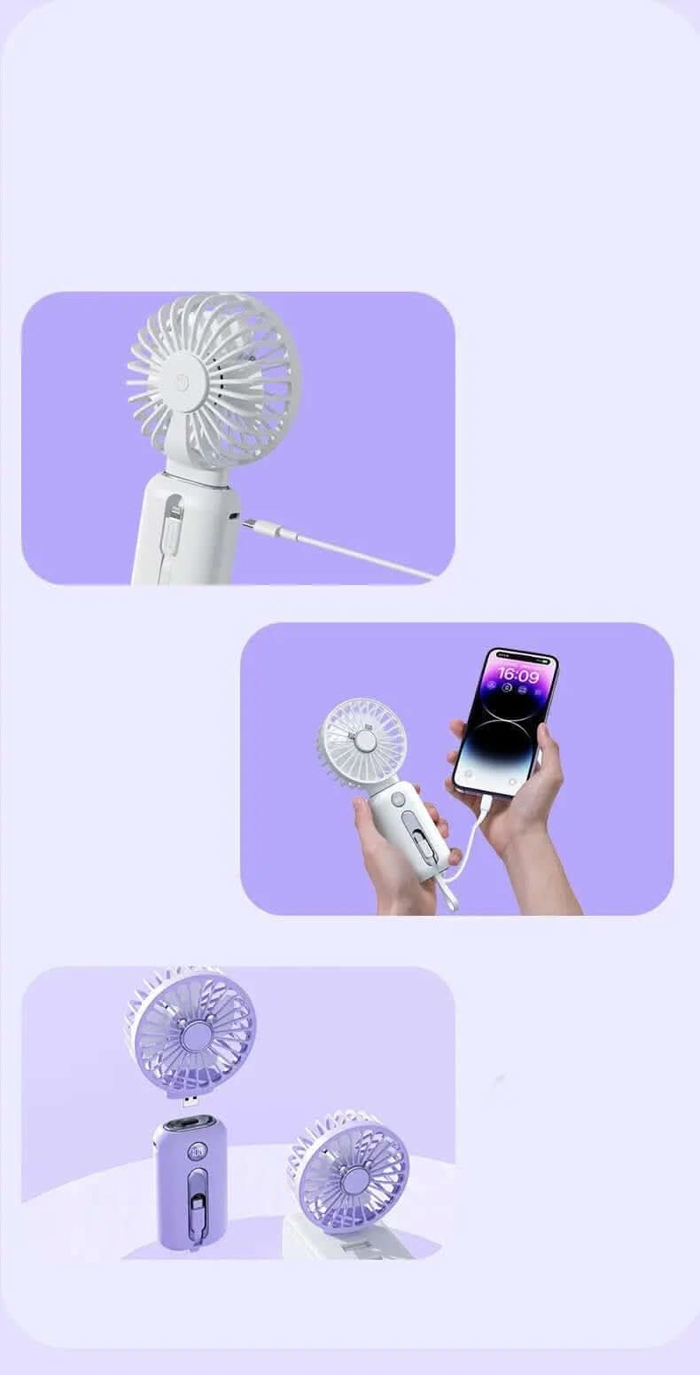 Mini Ventilateur Portable 2-en-1 - rafraîchissant Les Visionnaires