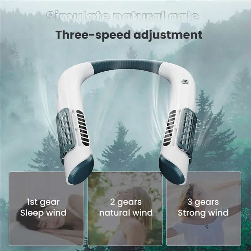 Neck Fan Mini Bladeless Fan USB Rechargeable Fan Mute Sports Fans for Home Outdoor Portable Hanging Fans Air Conditioner Cooler Les Visionnaires