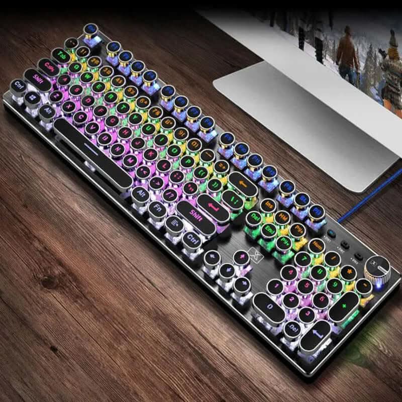 Clavier Mécanique Gaming 104 Touches – Anti-Ghosting et Rétroéclairage LED Les Visionnaires