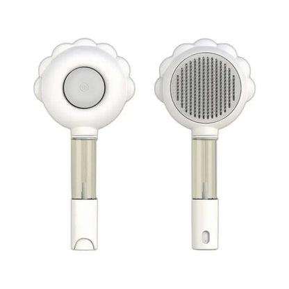 2 In 1 Self Cleaning Dog Brush Comb With Spray Les Visionnaires