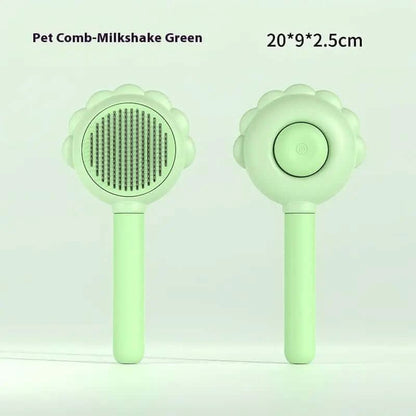 2 In 1 Self Cleaning Dog Brush Comb With Spray Les Visionnaires