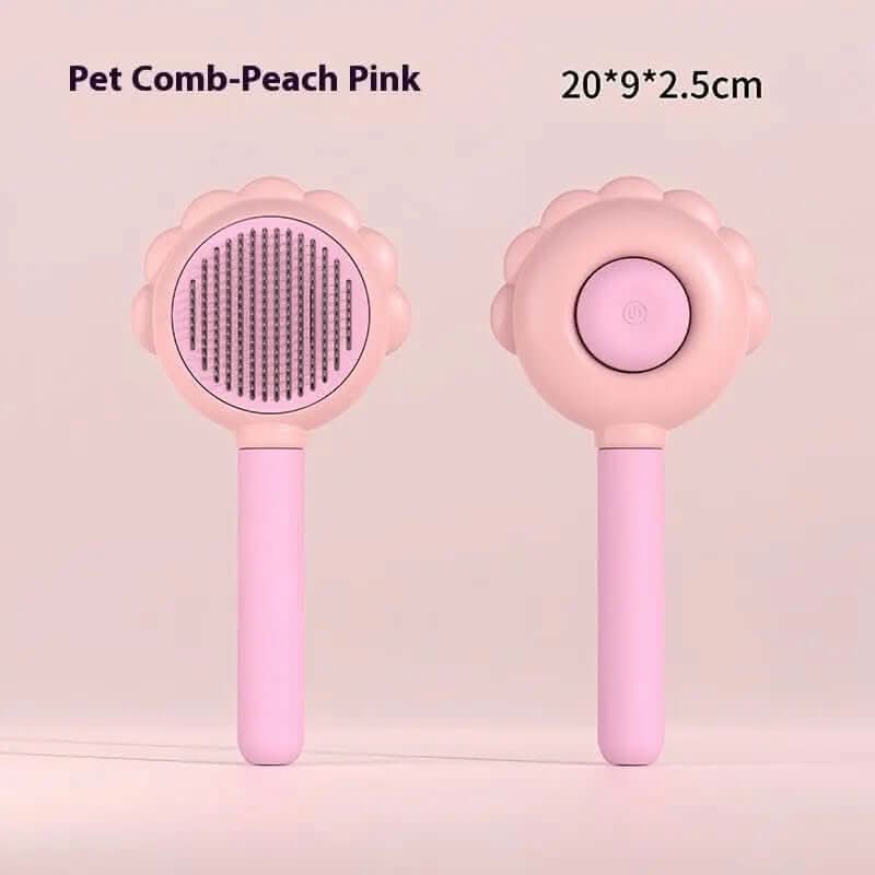 2 In 1 Self Cleaning Dog Brush Comb With Spray Les Visionnaires