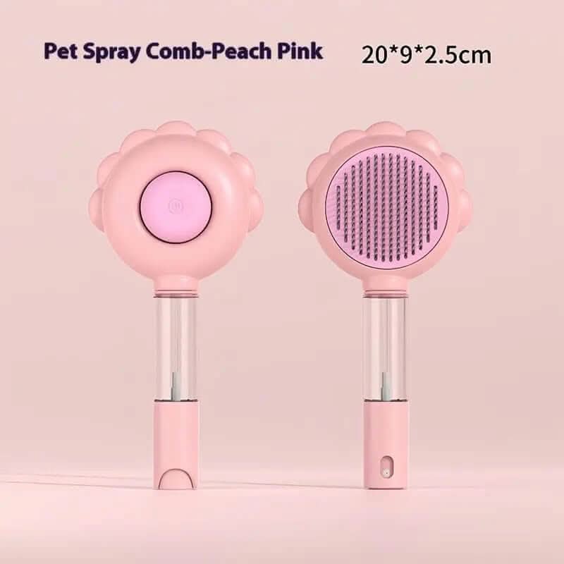 2 In 1 Self Cleaning Dog Brush Comb With Spray Les Visionnaires