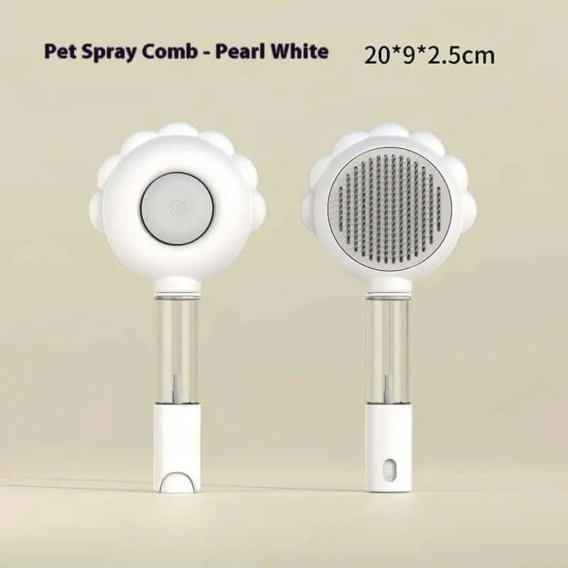 2 In 1 Self Cleaning Dog Brush Comb With Spray Les Visionnaires
