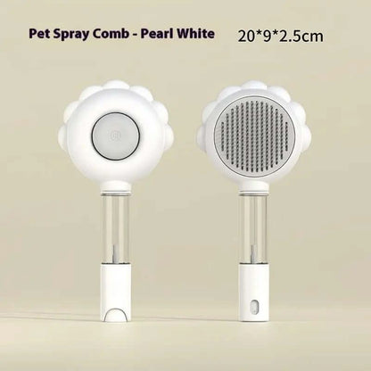 2 In 1 Self Cleaning Dog Brush Comb With Spray Les Visionnaires