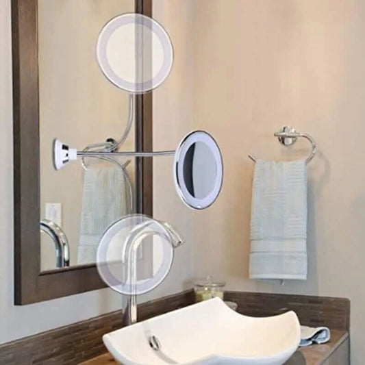 Miroir lumineux LED de maquillage avec grossissement 10x et rotation à 360° Les Visionnaires