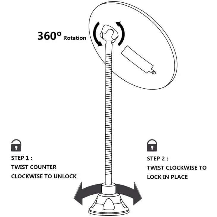 Miroir lumineux LED de maquillage avec grossissement 10x et rotation à 360° Les Visionnaires