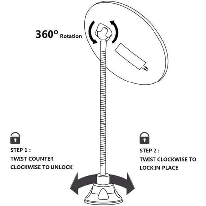 Miroir lumineux LED de maquillage avec grossissement 10x et rotation à 360° Les Visionnaires