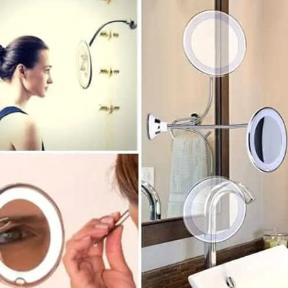 Miroir lumineux LED de maquillage avec grossissement 10x et rotation à 360° Les Visionnaires