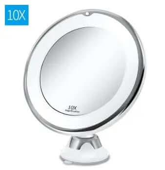 Miroir lumineux LED de maquillage avec grossissement 10x et rotation à 360° Les Visionnaires