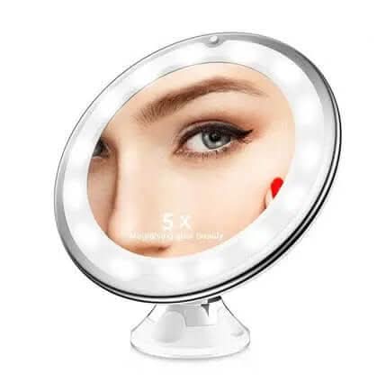 Miroir lumineux LED de maquillage avec grossissement 10x et rotation à 360° Les Visionnaires
