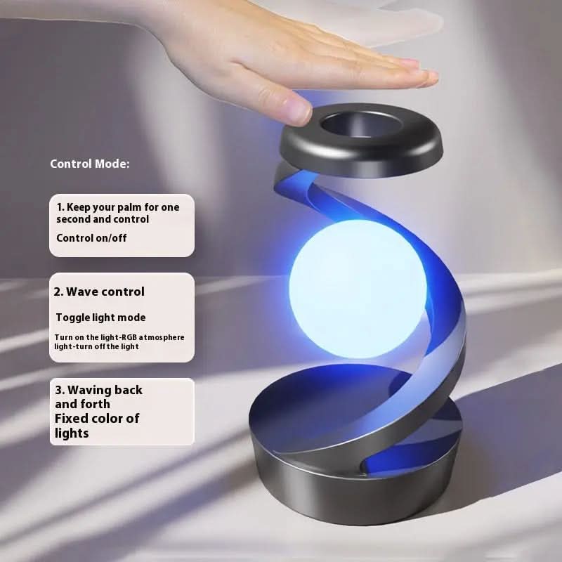 Lampe de bureau rotative en forme de lune avec capteur de charge sans fil, multifonctions Les Visionnaires