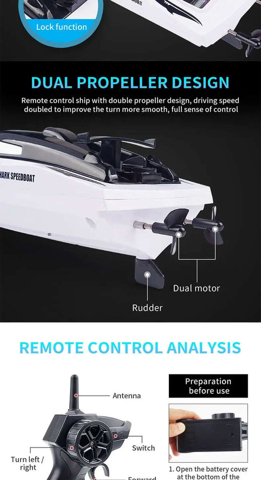 Bateau RC Électrique Shark Les Visionnaires