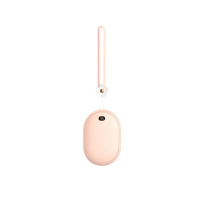 Batterie externe ultra compacte rose avec bracelet et indicateur de charge numérique