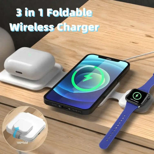 Chargeur sans fil pliable 3 en 1 Les Visionnaires