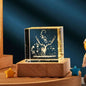 lampe de nuit en cube de cristal 3D transparent Les Visionnaires