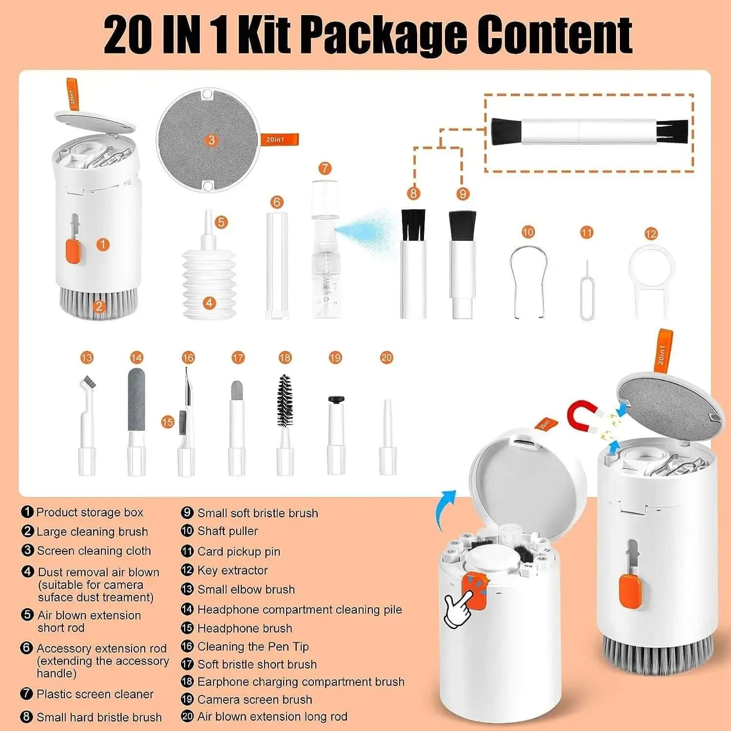 Kit de nettoyage 20 en 1 pour écran d'ordinateur et téléphone Les Visionnaires