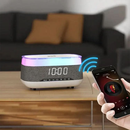 haut-parleur Bluetooth, chargeur sans fil, charge rapide, veilleuse d'ambiance, réveil matin Les Visionnaires