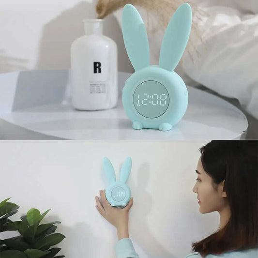 Réveil numérique LED avec oreilles de lapin Les Visionnaires