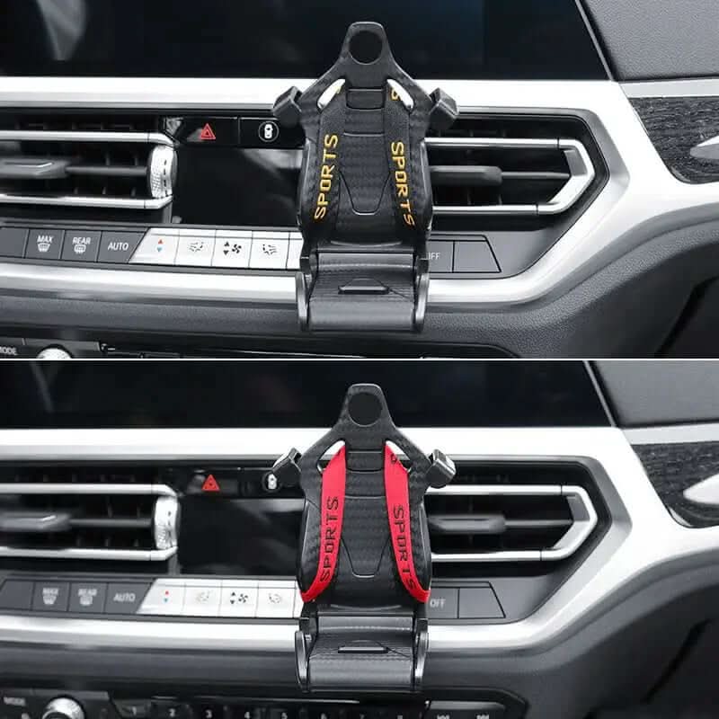 Support de téléphone de voiture en forme de siège de course Les Visionnaires