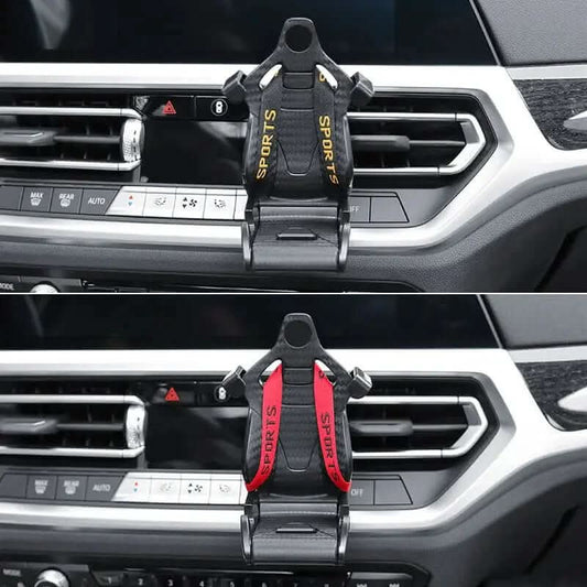 Support de téléphone de voiture en forme de siège de course Les Visionnaires