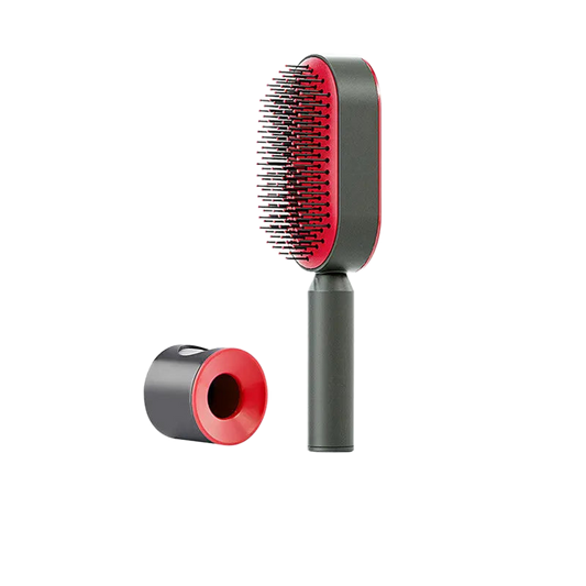 Self-cleaning hairbrush for women