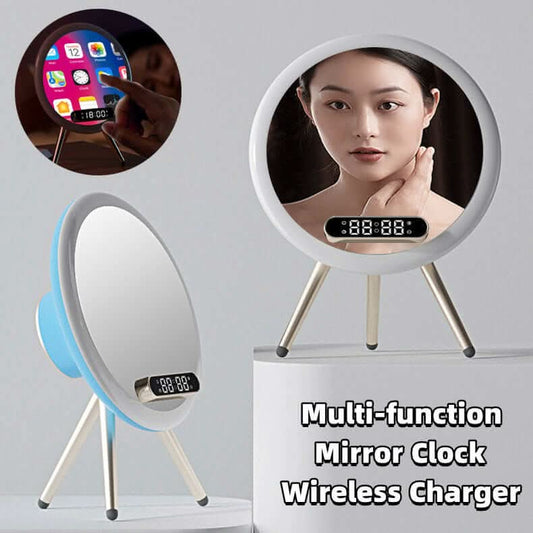Réveil numérique multifonction LED avec miroir et chargeur sans fil Les Visionnaires