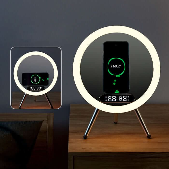 Réveil numérique multifonction LED avec miroir et chargeur sans fil Les Visionnaires