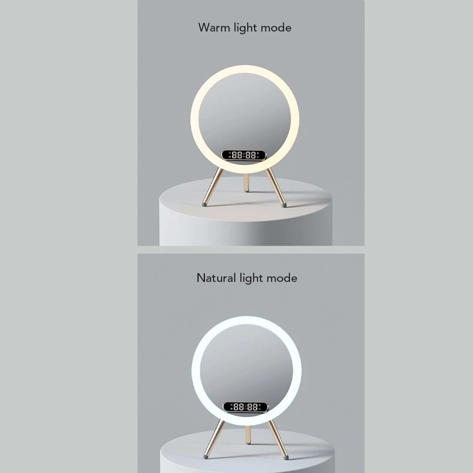 Réveil numérique multifonction LED avec miroir et chargeur sans fil Les Visionnaires