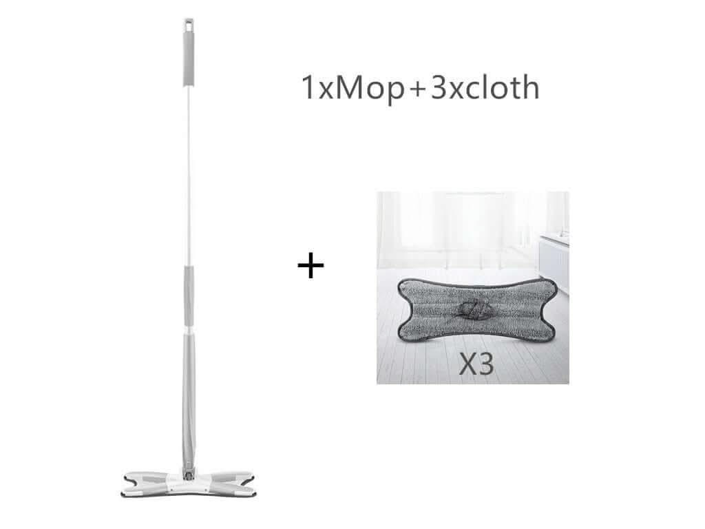 Balai Plat « Type X » avec Seau – Lavage Mains Libres - XLL-Gadgets