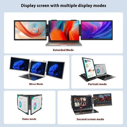 Moniteur portable double écran 14 pouces pour ordinateur portable avec écran d'extension externe mural XLL-Gadgets