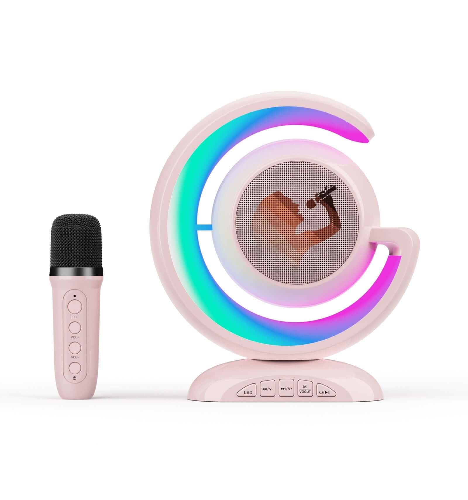 Système audio karaoké Bluetooth avec lumière et microphone pour bureau - XLL-Gadgets