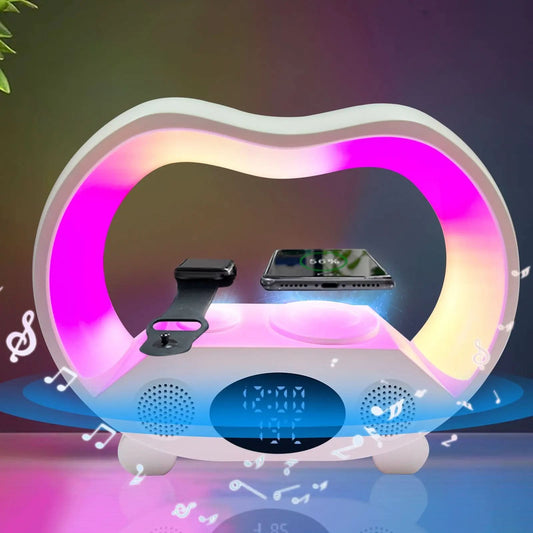 Lampe de table LED intelligente 6 en 1 avec télécommande Bluetooth, chargeur sans fil multifonction XLL-Gadgets