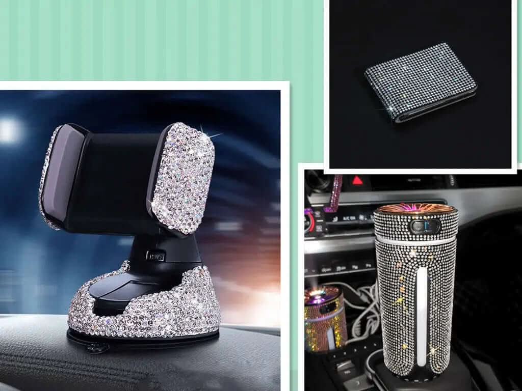support de téléphone pour voiture incrusté de diamants Les Visionnaires